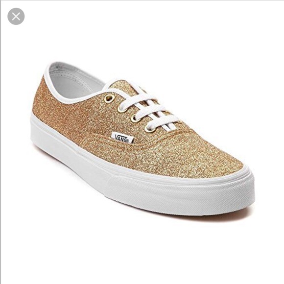 gold sparkly vans